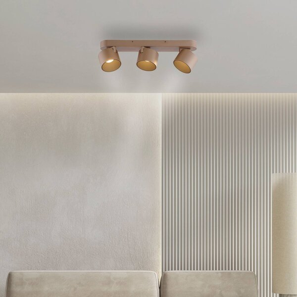 PURE Faretto da soffitto LED Cup, color bronzo, 56 cm, metallo, a 3 luci dimmerabile, Bronzo / Ottone antico, Soggiorno / Sala da pranzo, Metallo, Moderno