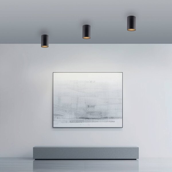 PURE Plafoniera Point, dimmerabile, Nero, Bagno, Metallo, Moderno, Plafoniera
