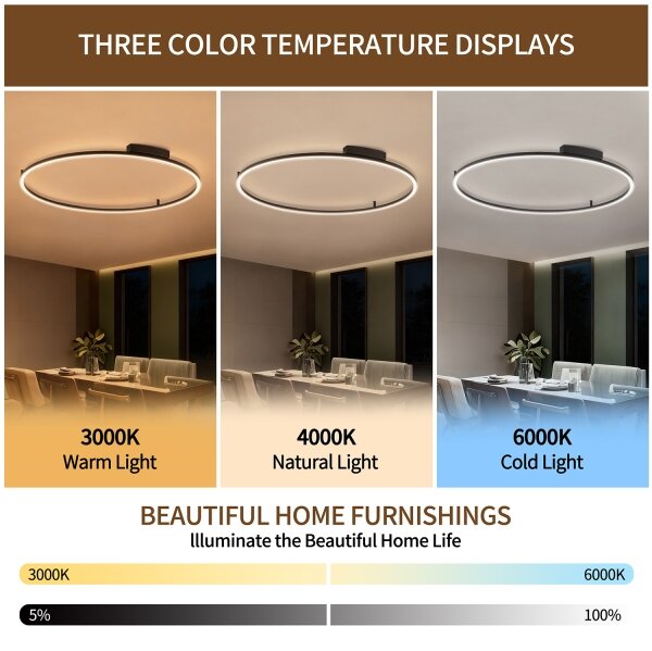 Brilagi - Lampada a LED dimmerabile PORTOFINO LED/85W/230V, diam. 120 cm, nero + telecomando incluso
