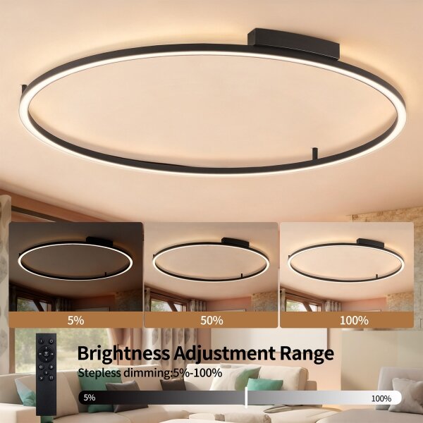 Brilagi - Lampada a LED dimmerabile PORTOFINO LED/85W/230V, diam. 120 cm, nero + telecomando incluso