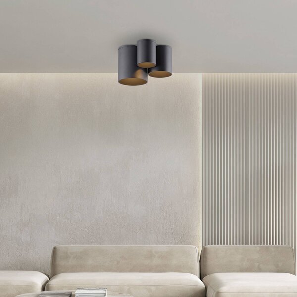 PURE Plafoniera Point, dimmerabile, Nero, Bagno, Metallo, Moderno, Plafoniera