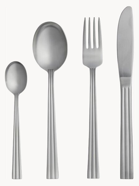 Set di 16 posate in acciaio inossidabile spazzolato opaco Thebe, 4 persone