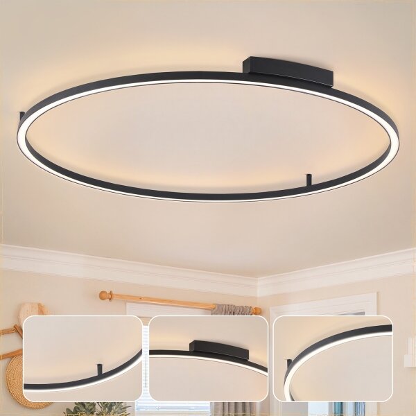 Brilagi - Lampada a LED dimmerabile PORTOFINO LED/85W/230V, diam. 120 cm, nero + telecomando incluso