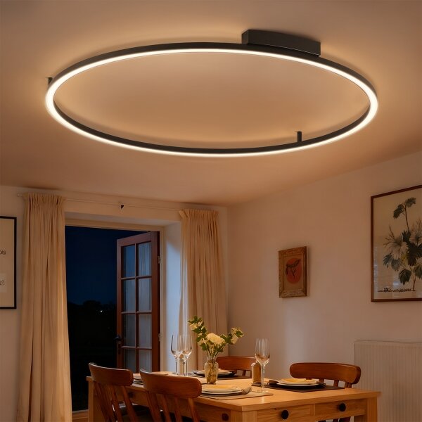 Brilagi - Lampada a LED dimmerabile PORTOFINO LED/85W/230V, diam. 120 cm, nero + telecomando incluso