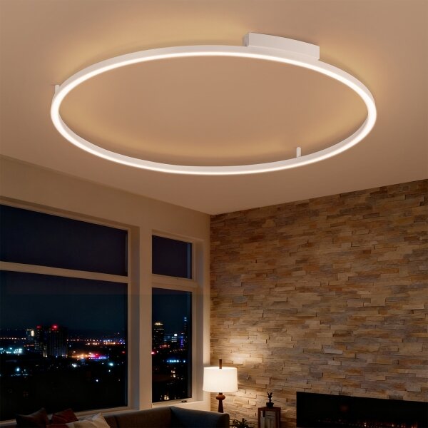 Brilagi - Lampada dimmerabile PORTOFINO LED/85W/230V diam. 120 cm bianca + telecomando