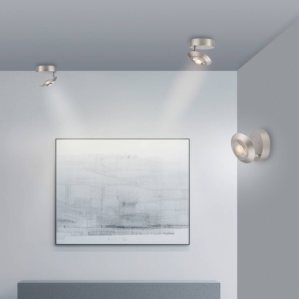 PURE Plafoniera a LED Oculis, dimmerabile, Cromo / Argento, Soggiorno / Sala da pranzo, Moderno, Plafoniera LED