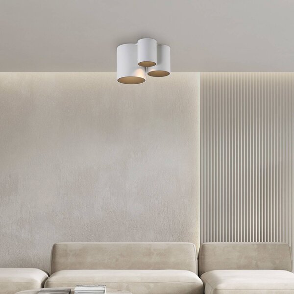 PURE Plafoniera Point, dimmerabile, Bianco / Opale, Bagno, Metallo, Moderno, Plafoniera