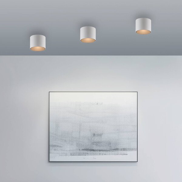 PURE Plafoniera Point, dimmerabile, Bianco / Opale, Bagno, Metallo, Moderno, Plafoniera