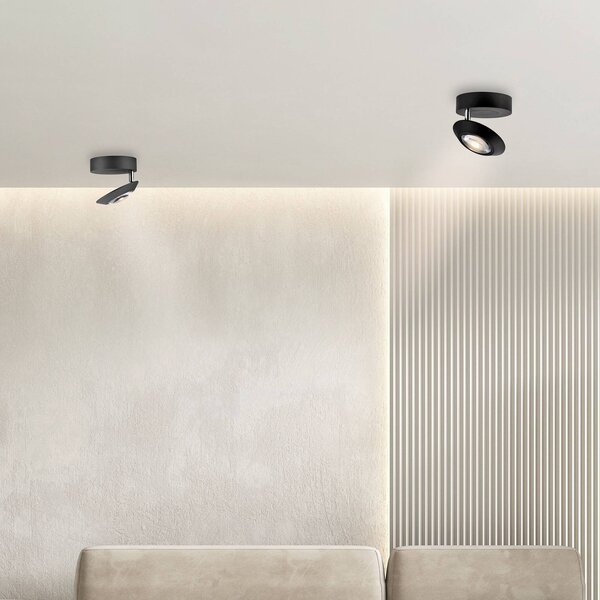 PURE Plafoniera a LED Oculis, dimmerabile, Nero, Soggiorno / Sala da pranzo, Moderno, Plafoniera LED