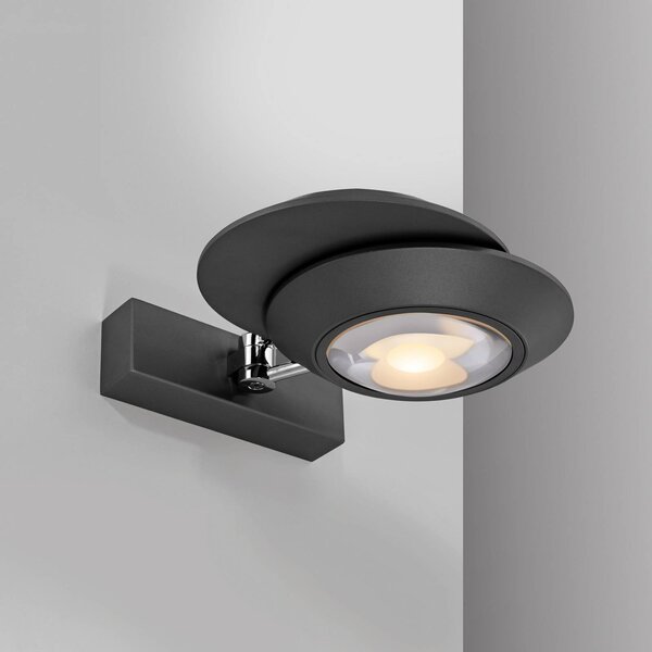 PURE Applique da parete a LED Oculis, dimmerabile, Nero, Soggiorno / Sala da pranzo, Moderno, Applique a LED