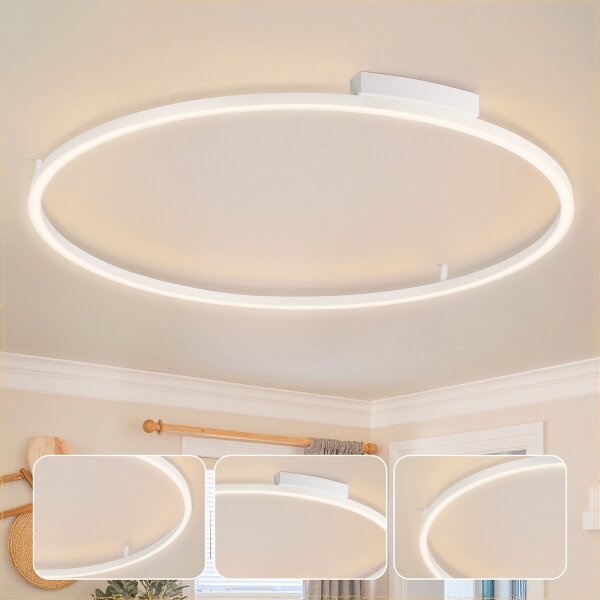Brilagi - Lampada dimmerabile PORTOFINO LED/85W/230V diam. 120 cm bianca + telecomando