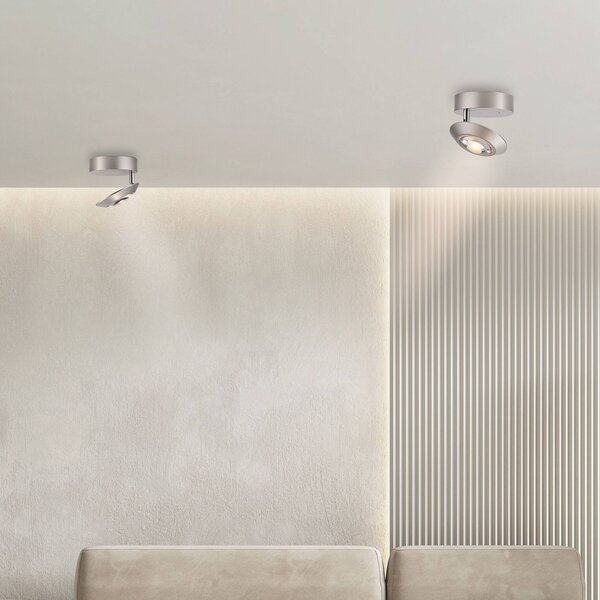 PURE Plafoniera a LED Oculis, dimmerabile, Cromo / Argento, Soggiorno / Sala da pranzo, Moderno, Plafoniera LED