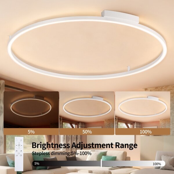 Brilagi - Lampada dimmerabile PORTOFINO LED/85W/230V diam. 120 cm bianca + telecomando