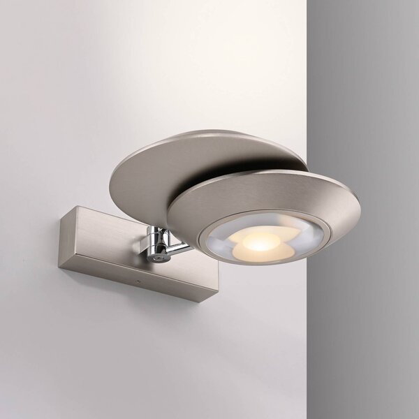 PURE Applique da parete a LED Oculis, dimmerabile, Cromo / Argento, Soggiorno / Sala da pranzo, Moderno, Applique a LED