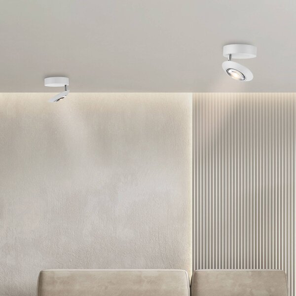 PURE Plafoniera a LED Oculis, dimmerabile, Bianco / Opale, Soggiorno / Sala da pranzo, Moderno, Plafoniera LED