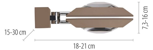 PURE Applique da parete a LED Oculis, dimmerabile, Bronzo / Ottone antico, Soggiorno / Sala da pranzo, Moderno, Applique a LED