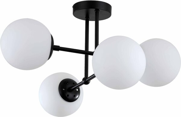 Lampada a sospensione Roma bianco e nero 4xE14x40W in metallo, dimensioni: 30x56x56 cm, IP20, Light Prestige