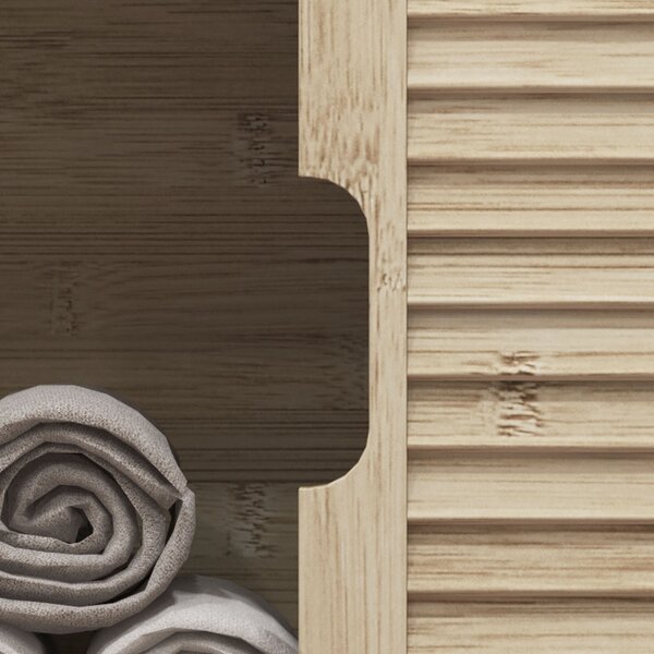 HOMCOM Mobile sottolavabo in Bambù, Mobile per Bagno con 2 Porte, 60 x 30 x 60 cm, Legno Naturale