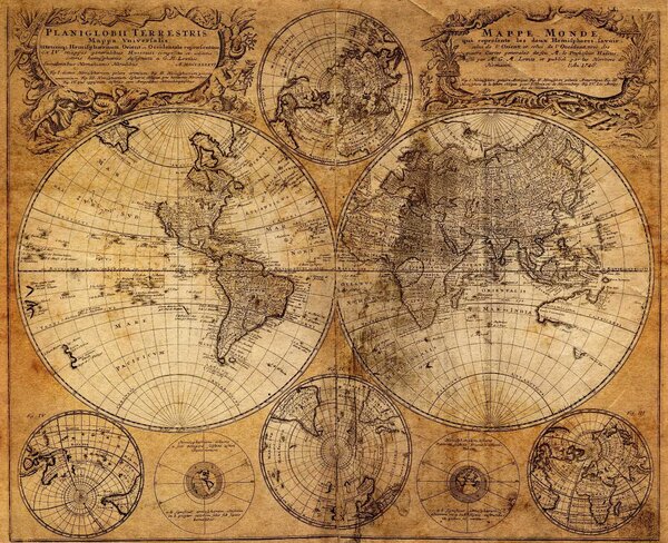 Carta da parati Mappa del mondo, Carta da parati mappe del mondo, Carta da parati popolare, u54415 - Tapeko.it