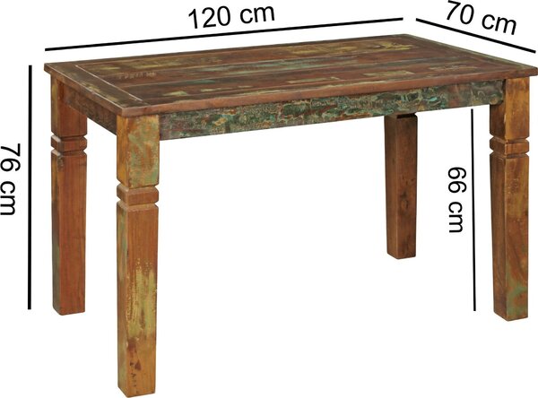 Tavolo da pranzo Calcutta 120 x 70 x 76 cm | legno massiccio