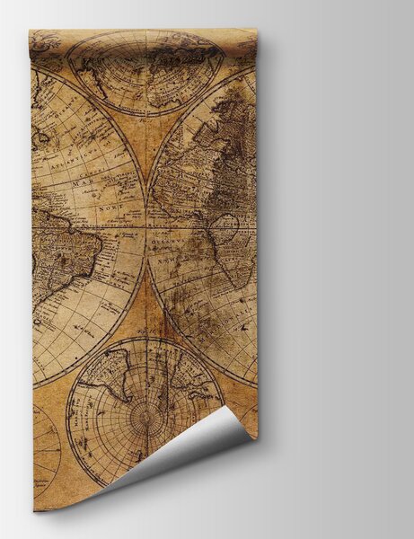 Carta da parati Mappa del mondo, Carta da parati mappe del mondo, Carta da parati popolare, u54415 - Tapeko.it