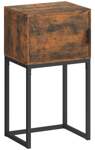 HOMCOM Consolle Stretta, Design Industriale, in legno e metallo, 40x30x76cm, Marrone Rustico | Aosom Italy