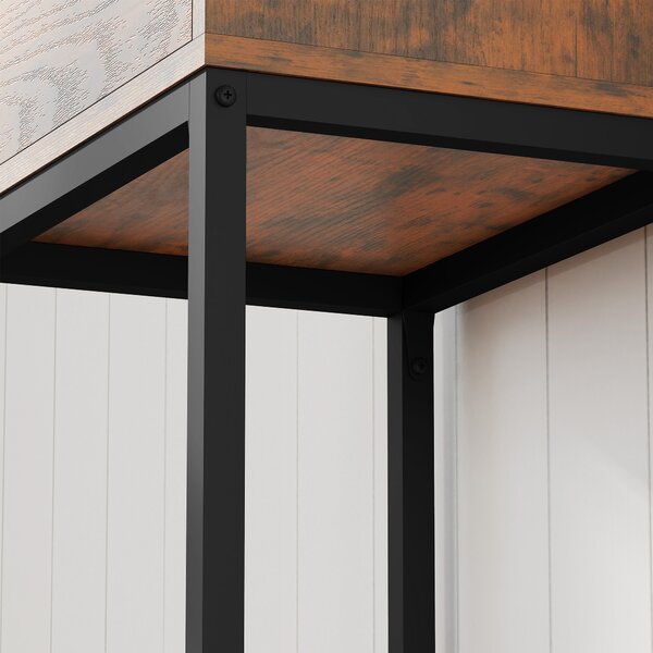 HOMCOM Consolle Stretta, Design Industriale, in legno e metallo, 40x30x76cm, Marrone Rustico | Aosom Italy