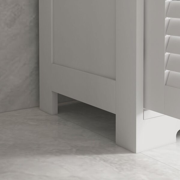 Kleankin Mobiletto per il bagno con armadio a 2 porte, ripiano regolabile, 2 cassetti, nicchia, 61 x 30,5 x 109,5 cm bianco