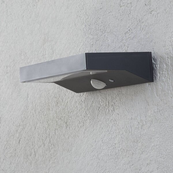Lindby applique da esterni LED Maresia, sensore, antracite Maresia, Alluminio / Grigio / Zincato, Plastica, Moderno, Lampada solare da esterni