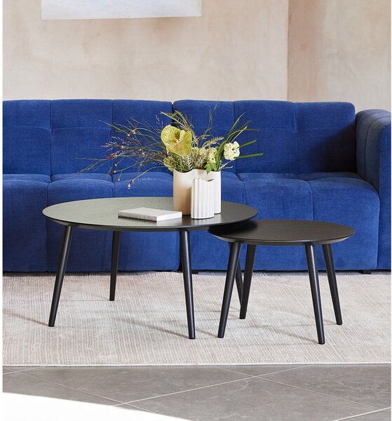 Tavolini rotondi neri in set di 2 pezzi ø 88 cm Adda - Unique Furniture