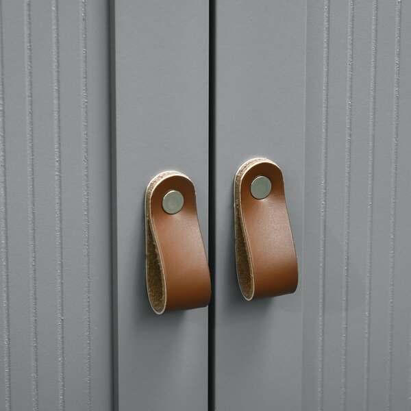 Kleankin Mobile sottolavabo 2 porte ripiano regolabile 2 piani interni maniglie in PU 60 x 30 x 60 cm grigio