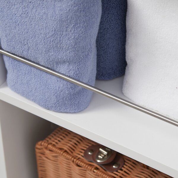 Kleankin Mobile colonne bagno girevole con specchio 6 ripiani 36 x 36 x 171 cm bianco