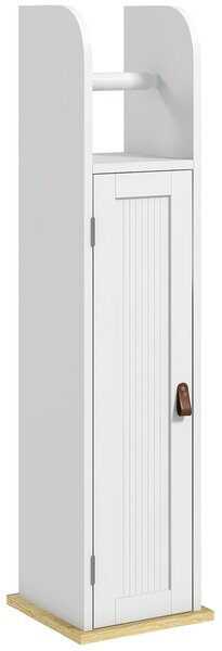 Kleankin Mobile da bagno porta rotolo di carta igienica con armadio e ripiani regolabili 20 x 20 x 80 cm bianco