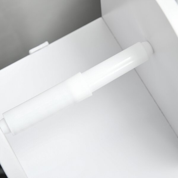 Kleankin Mobile da bagno porta rotolo di carta igienica con armadio e ripiani regolabili 20 x 20 x 80 cm bianco