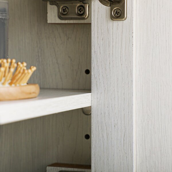 Kleankin Armadio murale, mobile bagno con armadio a portess e vano aperto, dim. 60 x 19,5 x 52,5 cm, bianco