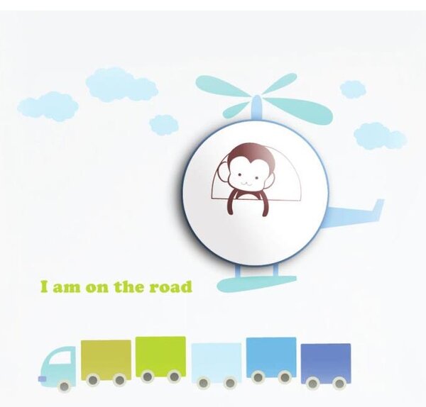 Applique a LED per bambini LED/1W/3xAAA elicottero