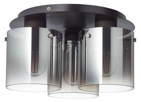 Brilliant Plafoniera soffitto Beth, dimmerabile, Alluminio / Grigio / Zincato, Soggiorno / Sala da pranzo, Vetro, Moderno, Plafoniera