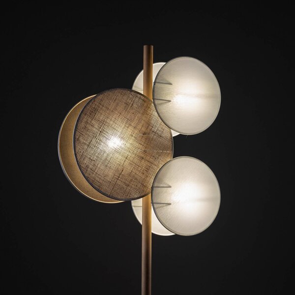 Lampada da terra Pulse TK Lighting, Marrone / Ruggine, Soggiorno / Sala da pranzo, Tessuto / Stoffa / Seta, Lampada da terra
