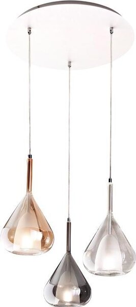 Lampadario a sospensione Lila a Led in metallo e vetro borosilicato 3481-47-297 Fabas Luce