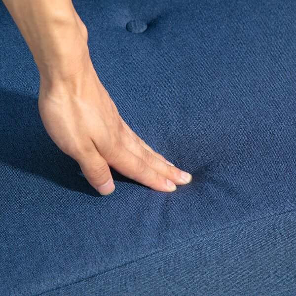 HOMCOM Poltrona letto divano letto trasformabile poltrona 1 posto con 1 cuscino con schienale regolabile, blu scuro