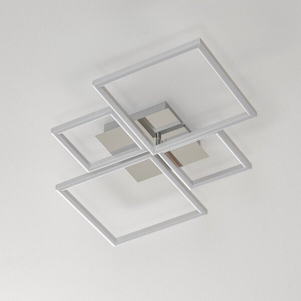Briloner Plafoniera a LED Frame, dimmerabile, Cromo / Argento, Soggiorno / Sala da pranzo, Metallo, Moderno, Plafoniera LED