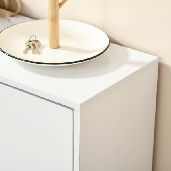 HOMCOM Scarpiera Mobile per Scarpe dim. 60L x 24P x 80H cm 2 Ante Ribaltabili Bianco