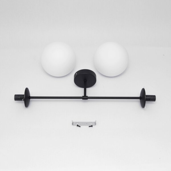 Lampadario a plafone MOON 2xE27/15W/230V nero