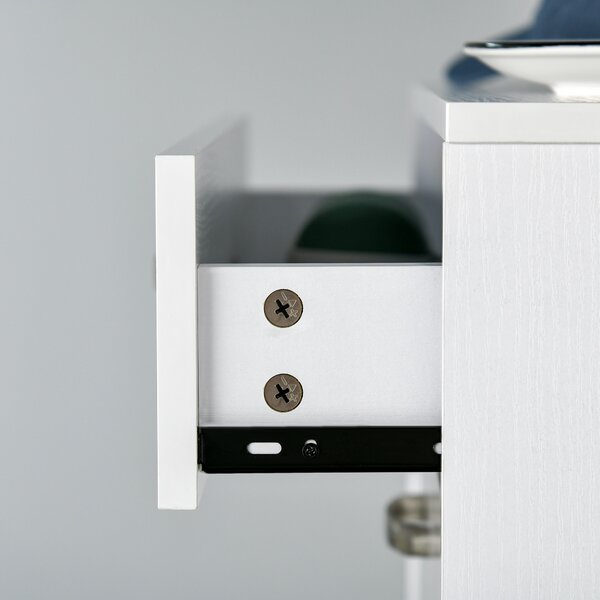 HOMCOM Mobile Portascarpe - 3 Ante ribaltabili e Cassetto Scorrevole - dim. 62L x 24P x 135A cm - maniglie in alluminio Pannello di Particelle Bianco