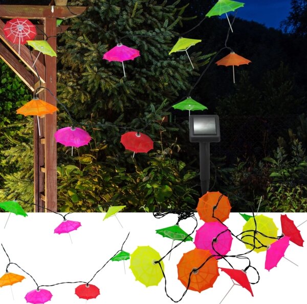 Catena LED solare 10xLED/1,2V 300 mAh 3,8 m IP44 ombrelli