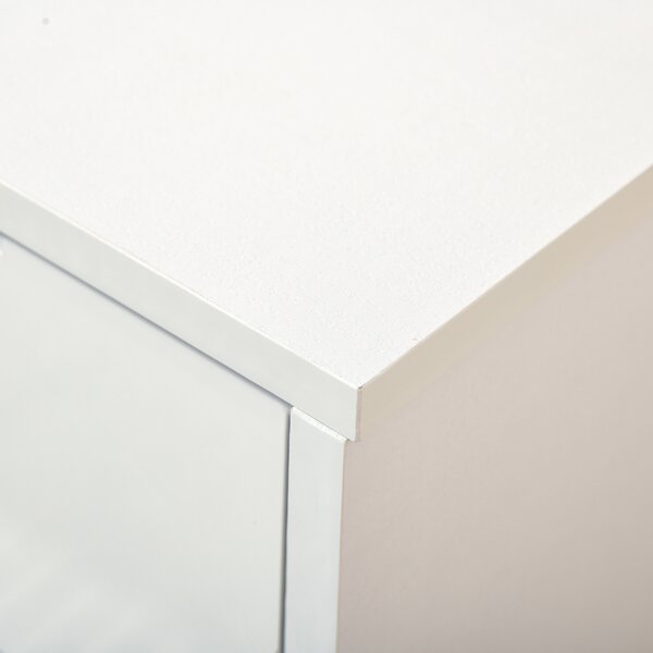 HOMCOM Mobile Portascarpe - 3 Ante ribaltabili e Cassetto Scorrevole - dim. 62L x 24P x 135A cm - maniglie in alluminio Pannello di Particelle Bianco