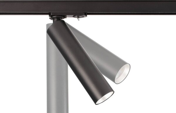 Deko-Light Faretto LED su binario Slim monofase, nero, alluminio, 5 W, 2.700 K 1-Phasen, dimmerabile, Nero, Soggiorno / Sala da pranzo, Alluminio, Moderno, Lampada a binario