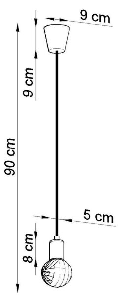 Lampadario a sospensione con filo DIEGO 1xE27/60W/230V