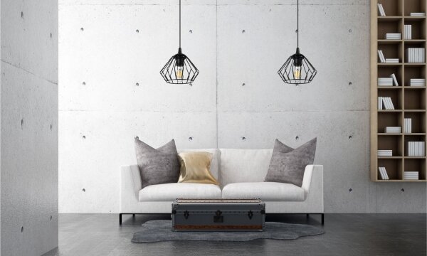 Lampadario a sospensione con filo CEED 1xE27/60W/230V nero