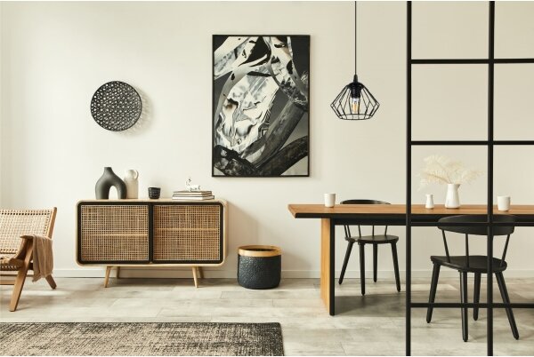 Lampadario a sospensione con filo CEED 1xE27/60W/230V nero